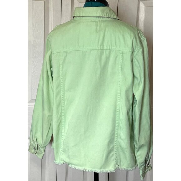 Quaker Factory Light Green Button-Down Jacket Cotton Blend Women's Size M (READ) - Picture 15 of 16